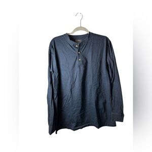 L.L. Bean Traditional Fit Henley Shirt Navy Blue Men’s Large